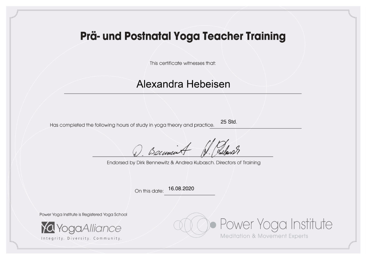 Workshop Prä- und Postnatal mit Alexandra Hebeisen