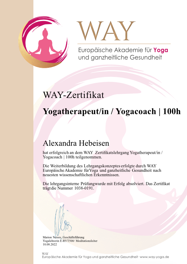 Workshop Yogatherapeutin / Yogacoach mit Alexandra Hebeisen