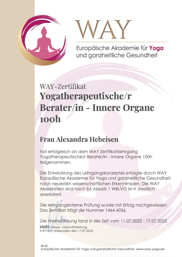 Workshop Yogatherapeutische Beraterin mit Alexandra Hebeisen