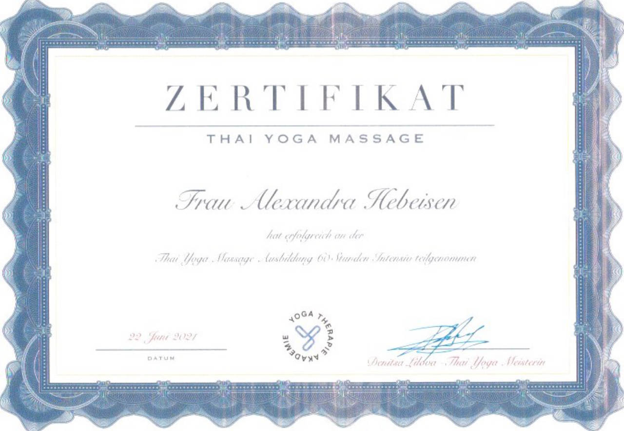 Workshop Thai Yoga Massage mit Alexandra Hebeisen